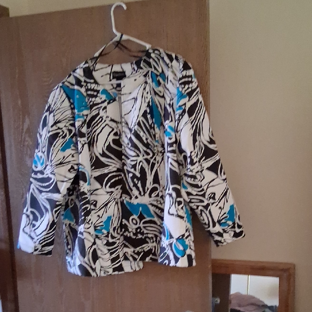 Abstract Black and Blue Patterned Jacket